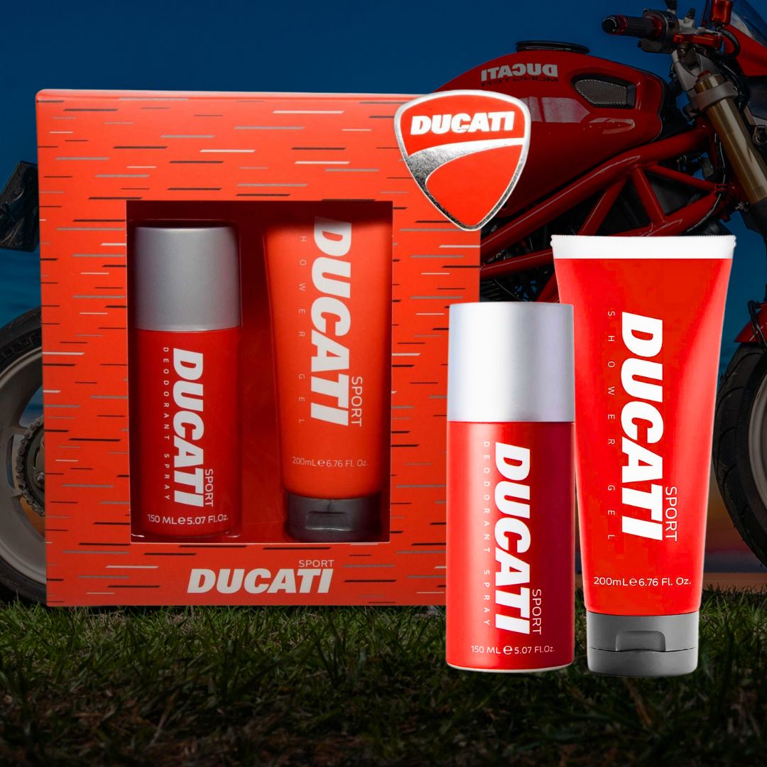 DUCATI SPORT Cofanetto Uomo | Doccia Gel 200ml + Deodorante Spray 150ml