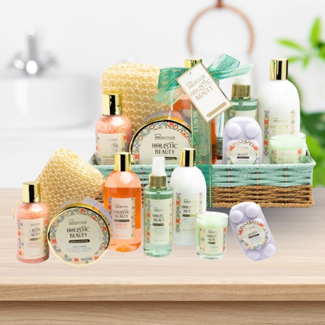 IDC INSTITUTE Holistic Beauty Lotus & White Tea – Set Cesto Regalo Corpo