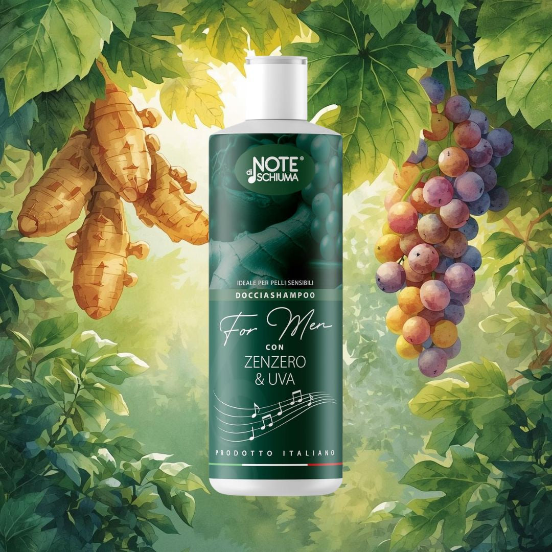 NOTE DI SCHIUMA FOR MAN Pelli Sensibili – Docciaschiampoo con zenzero & uva 400ml