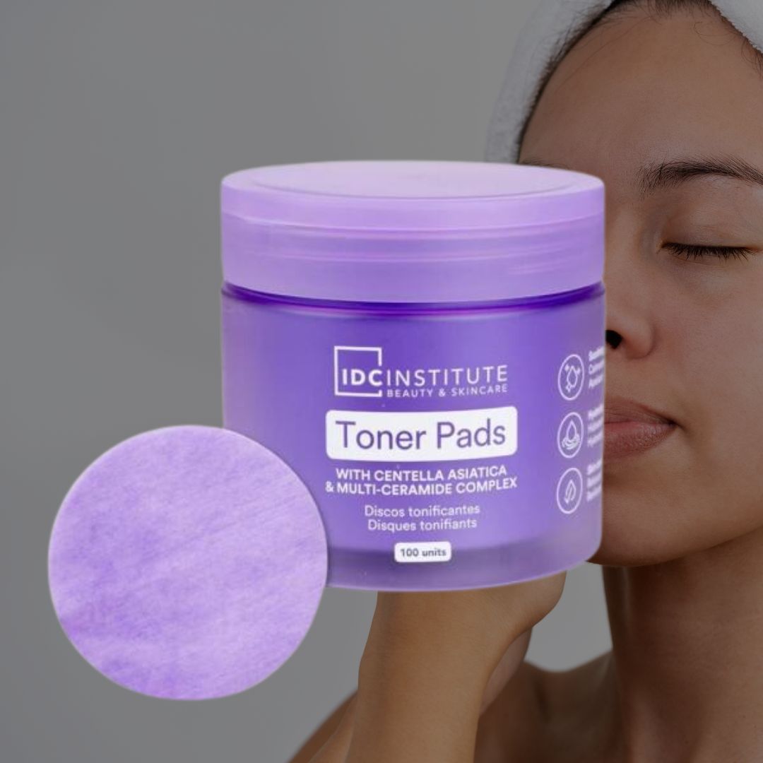 IDC INSTITUTE Toner Pads – Dischetti Tonificanti Viso con Centella Asiatica e Complesso Multi-Ceramide 100pz