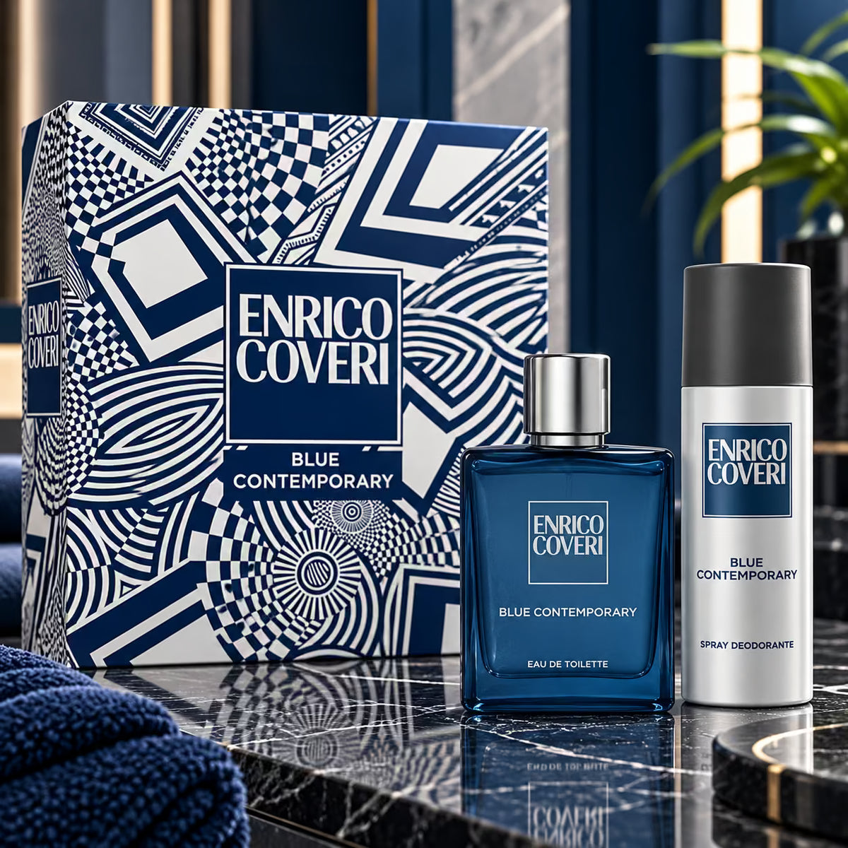 ENRICO COVERI COFANETTO | Blue Contemporary Pour Homme - Eau de Toilette 100ml + Deo 150ml