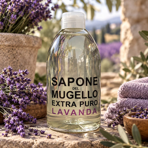 SAPONE DEL MUGELLO EXTRA PURO LAVANDA - Nuova Formula Sapone Viso, Mani e Corpo 500/1000ml
