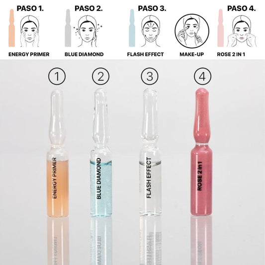 LACABINE FLASH KIT 4 FIALE | Prepara, Illumina, Rassoda e aggiunge un tocco di Colore alla Pelle