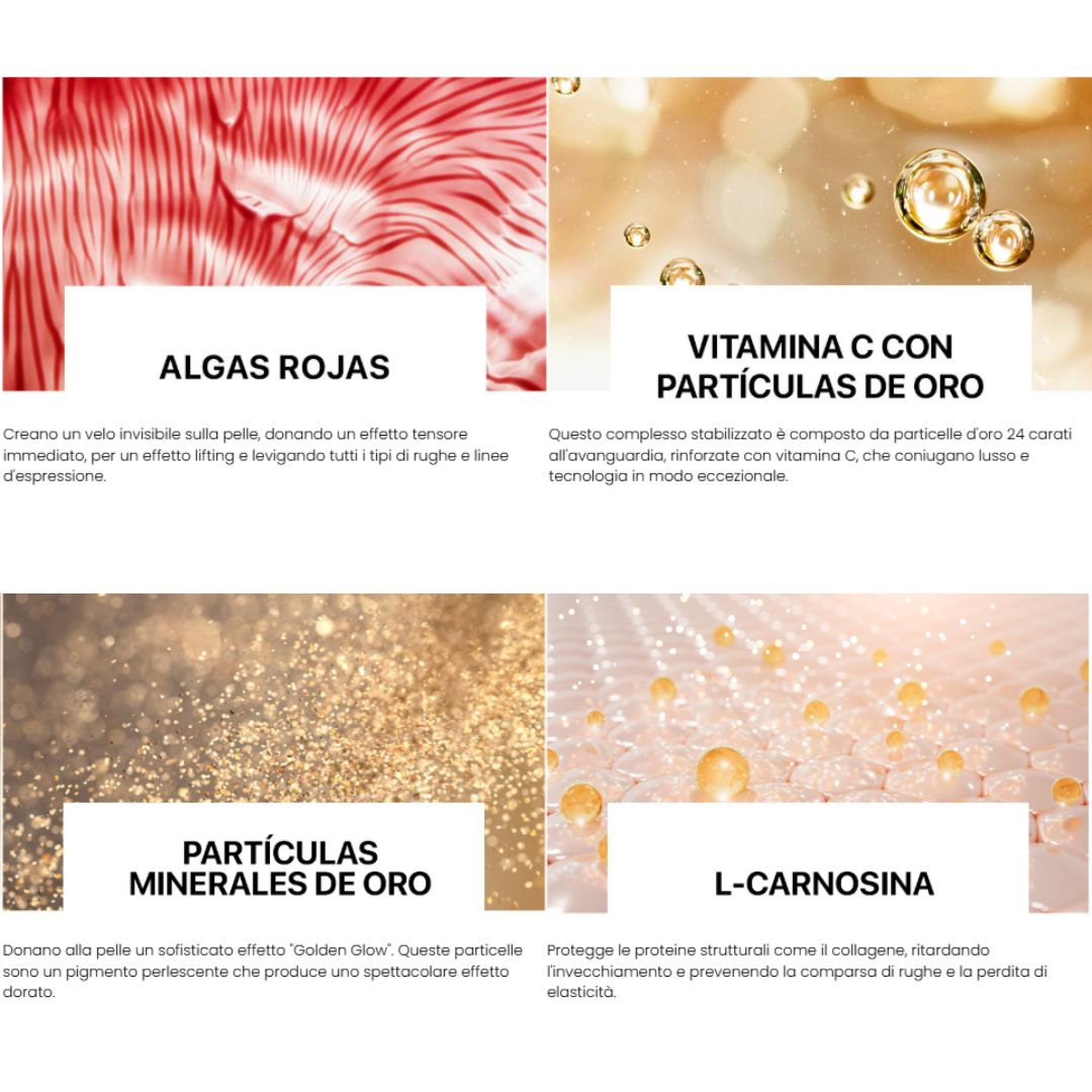 LACABINE CREMA VISO ORO 24K FLASH GLOW | Tripla Azione - Effetto Lifting, dona Luminosità e attenua le Rughe