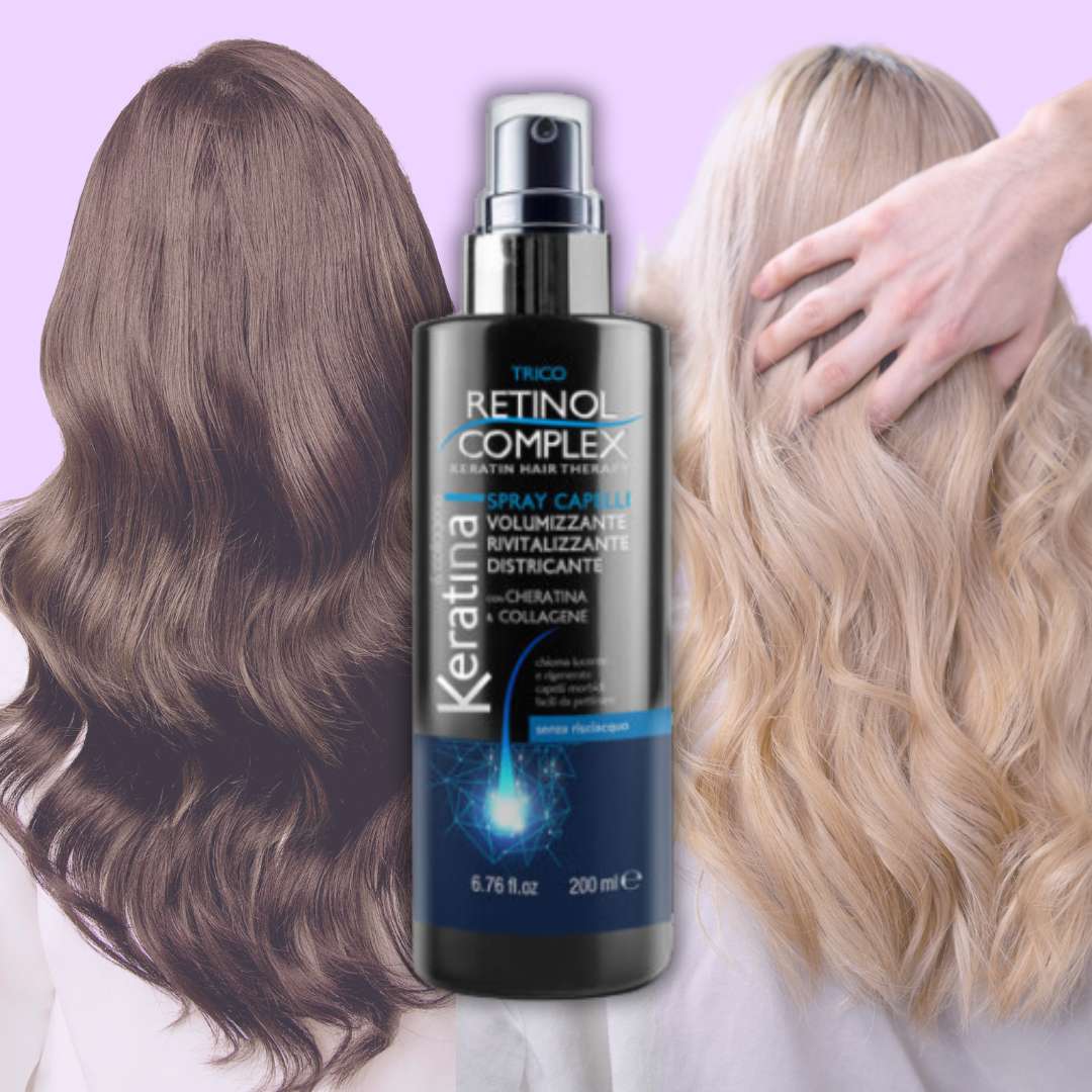 SPRAY CAPELLI VOLUMIZZANTE RIVITALIZZANTE DISTRICANTE - con Cheratina & Collagene