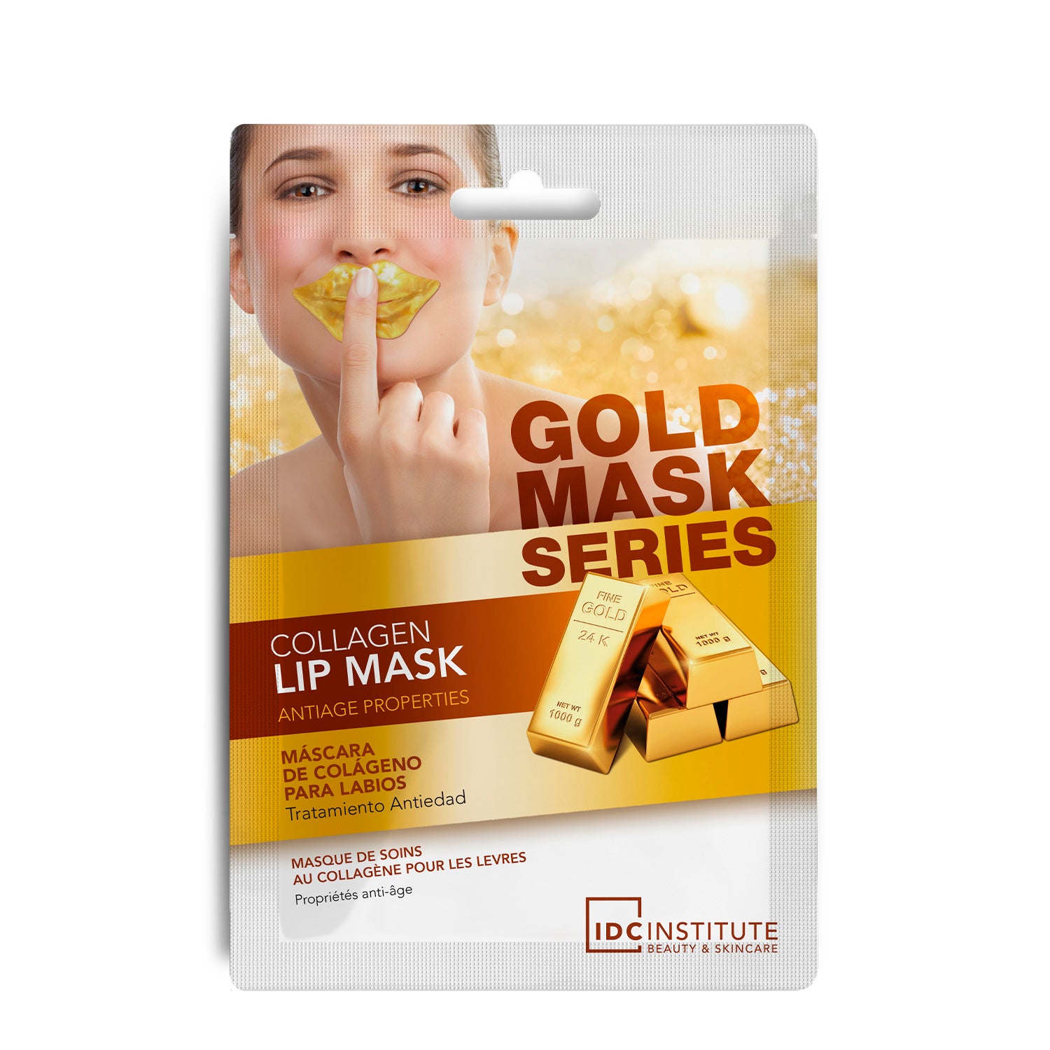 IDC - GOLD MASK SERIES - Maschera per labbra al Collagene | Rimpolpante e idratante e attenua le rughe d'espressione
