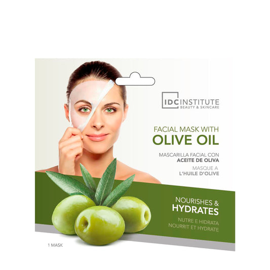 IDC - MASCHERA VISO IN CARTA BIODEGRADABILE CON OLIO D'OLIVA - Effetto nutriente e idratante