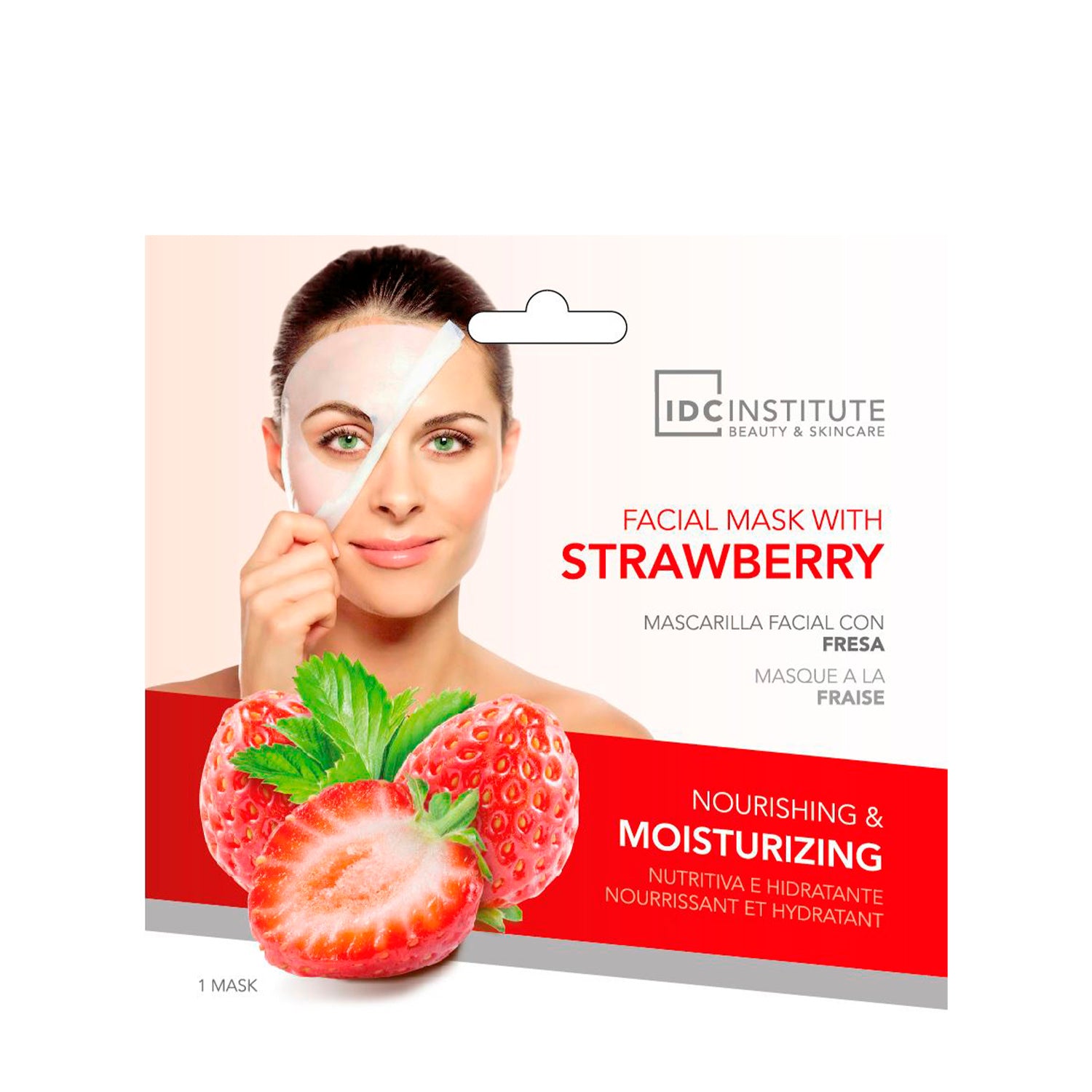 IDC - MASCHERA VISO IN CARTA BIODEGRADABILE ALLA FRAGOLA - Effetto nutriente e idratante