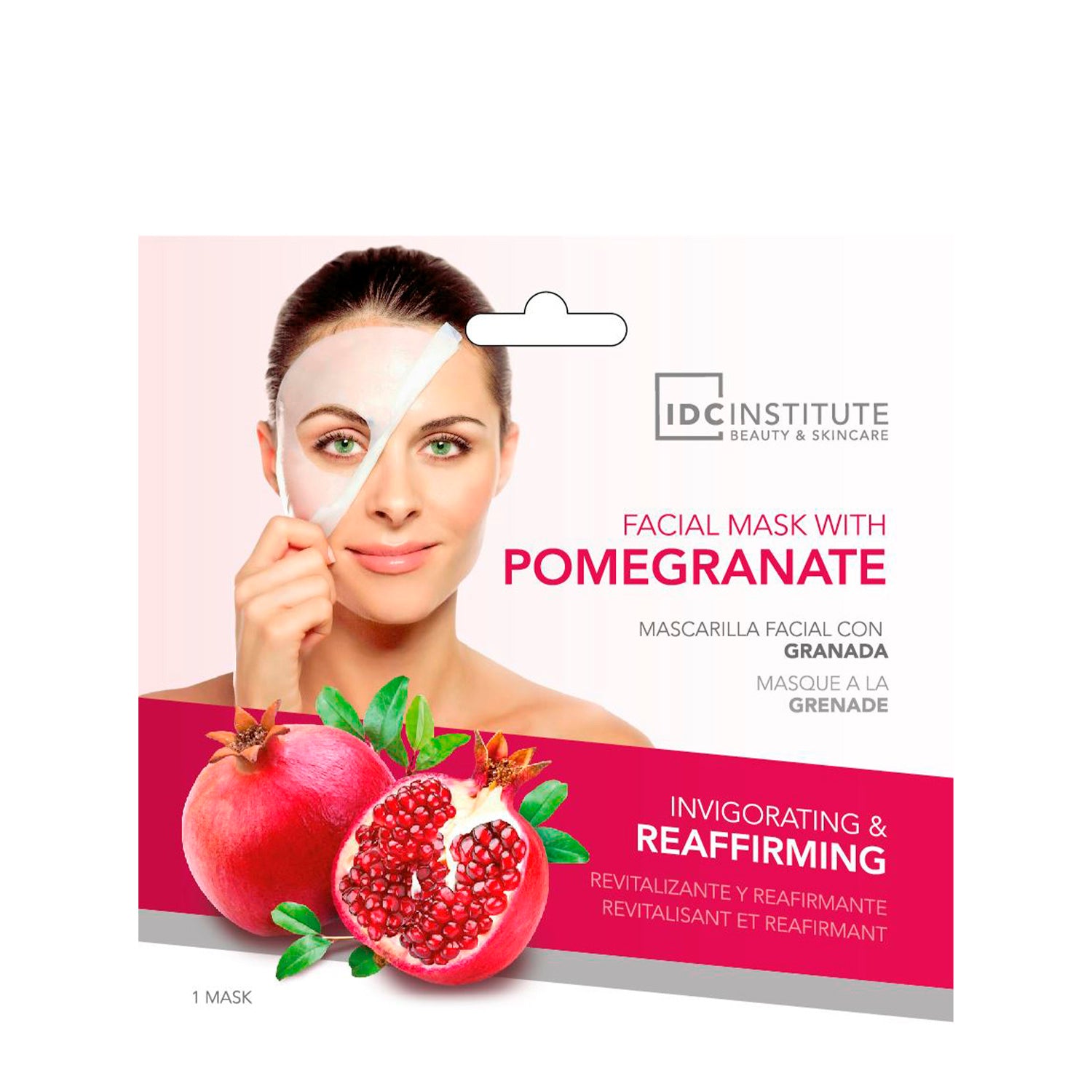 IDC - MASCHERA VISO IN CARTA BIODEGRADABILE AL MELOGRANO - Rivitalizzante e rassodante