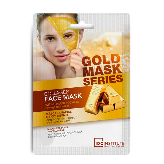 GOLD MASK SERIES - Maschera viso oro al collagene, anti-età | con acido ialuronico, collagene e vitamina C