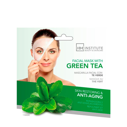 IDC - MASCHERA VISO IN CARTA BIODEGRADABILE AL TÈ VERDE - Effetto riparatore e anti-età
