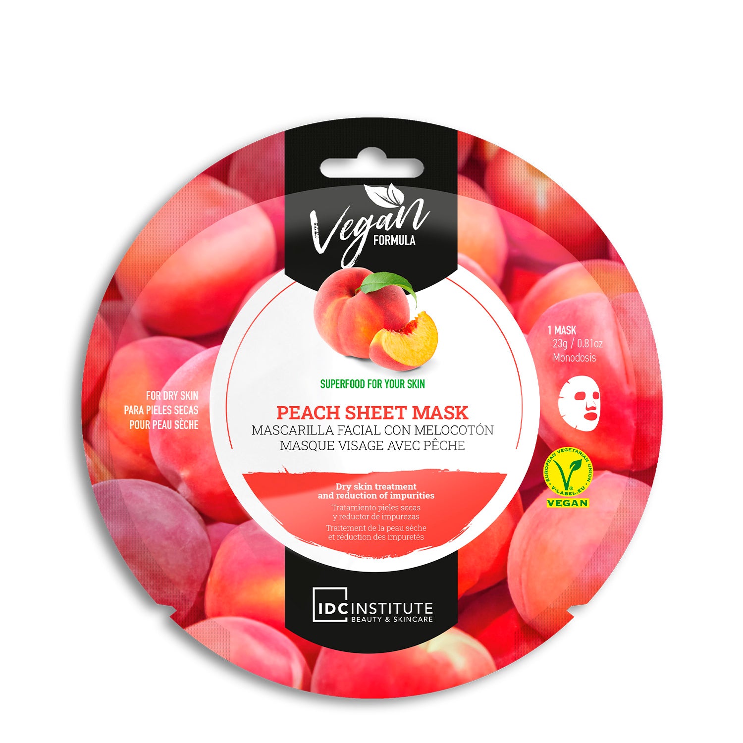 IDC - MASCHERA VISO VEGANA ALLA PESCA - Trattamento della pelle secca e riduzione delle impurità