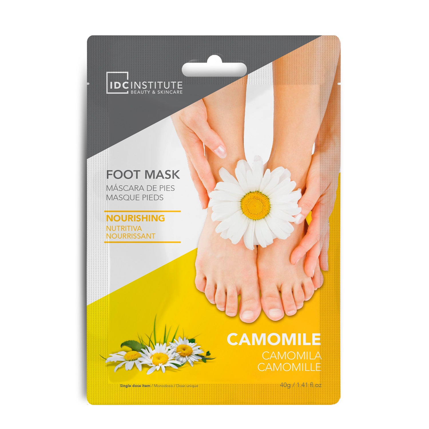IDC - MASCHERA PIEDI NUTRIENTE CON CAMOMILLA - Ideale per piedi secchi con pelle screpolata