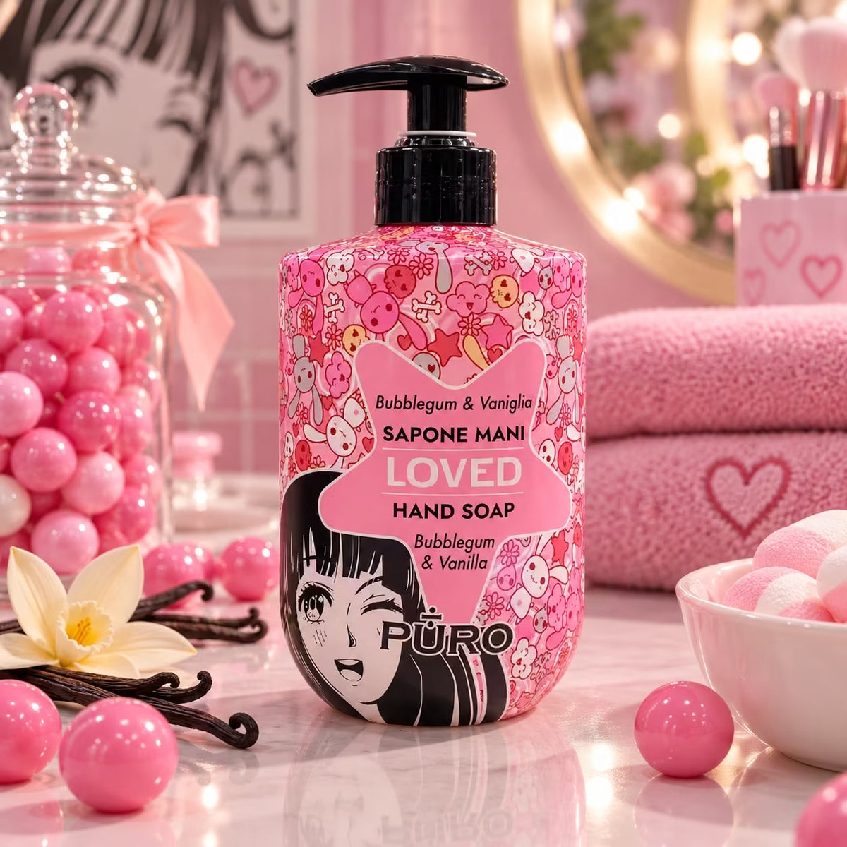 PURO BY FORHANS LOVED SAPONE LIQUIDO MANI - Bubblegum & Vaniglia 500ml