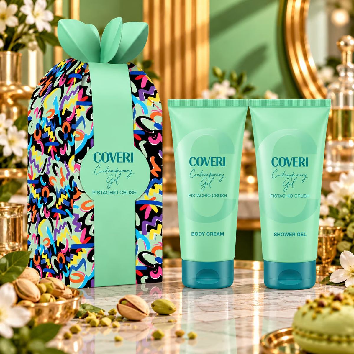 ENRICO COVERI - Cofanetto Contemporary Girl Pistachio Crush | Gel Doccia 200ml + Crema Corpo 200ml