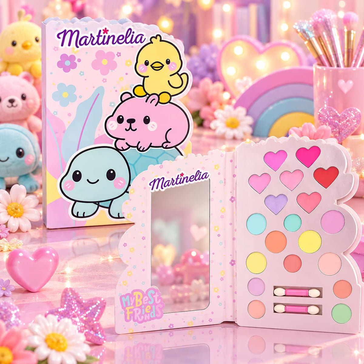 MARTINELIA MY BEST FRIENDS PALETTE - Palette Trucco Bambina con 12 Ombretti e 7 Lip Gloss