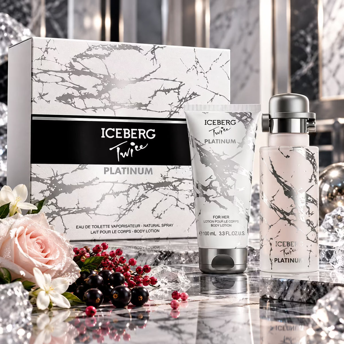 ICEBERG TWICE PLATINUM FOR HER COFANETTO - Eau de Toilette 125 ml + Body Lotion 100ml