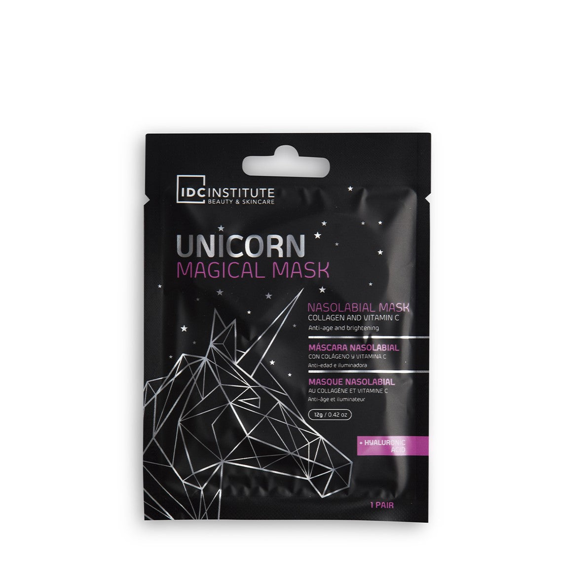 IDC - UNICORN MAGICAL MASK - Maschera per il solco naso-labiale trattamento anti-età | con acido ialuronico, collagene e vitamina C