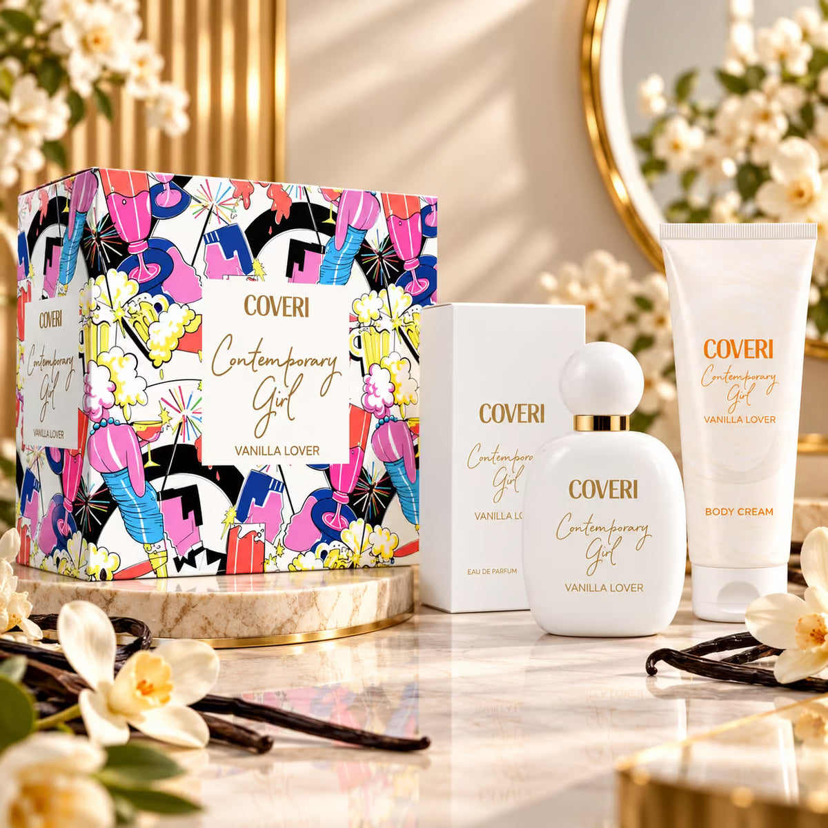 ENRICO COVERI | Cofanetto Contemporary Girl VANILLA LOVER - Eau de Parfum 100ml + Crema Corpo 200ml