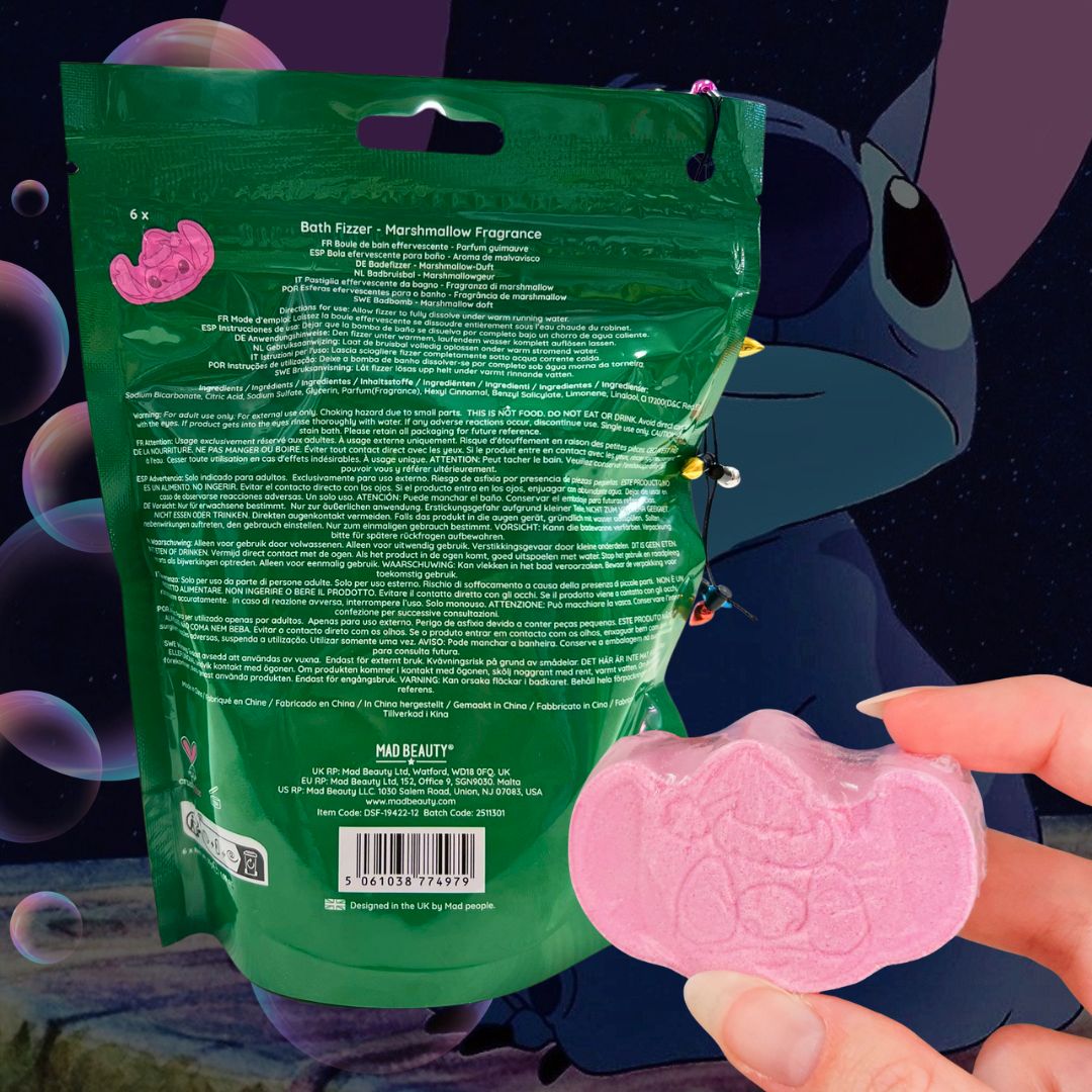 DISNEY STITCH CHRISTMAS BATH - 6 Bombe da Bagno Effervescente