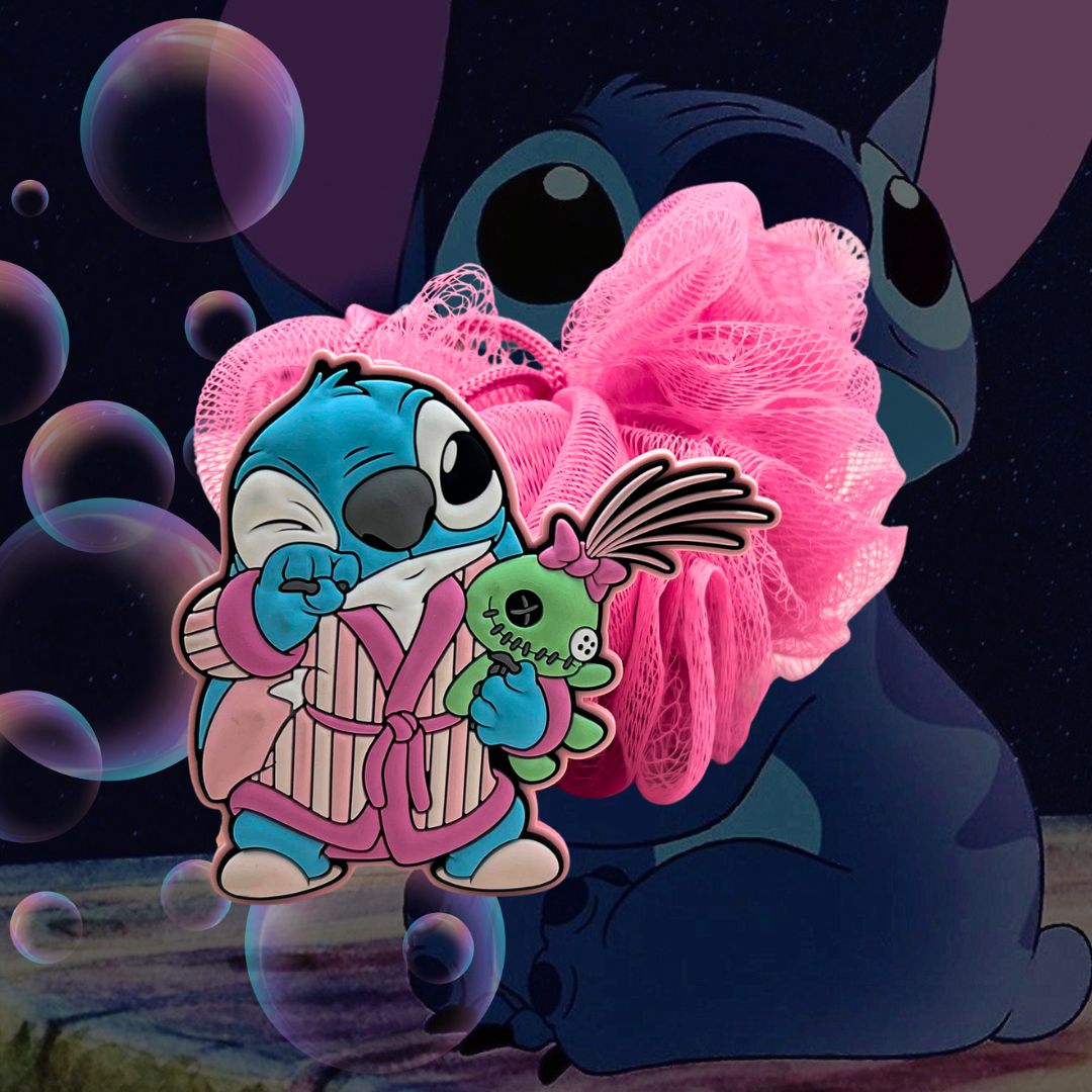 DISNEY STITCH BATH - Spugna da Bagno in Rete con Ventosa