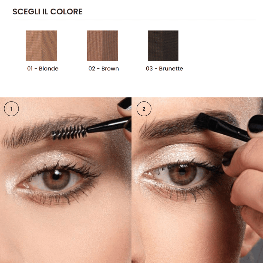 GEISHA BROWS KIT POLVERI SOPRACCIGLIA - Kit polvere sopracciglia compatto