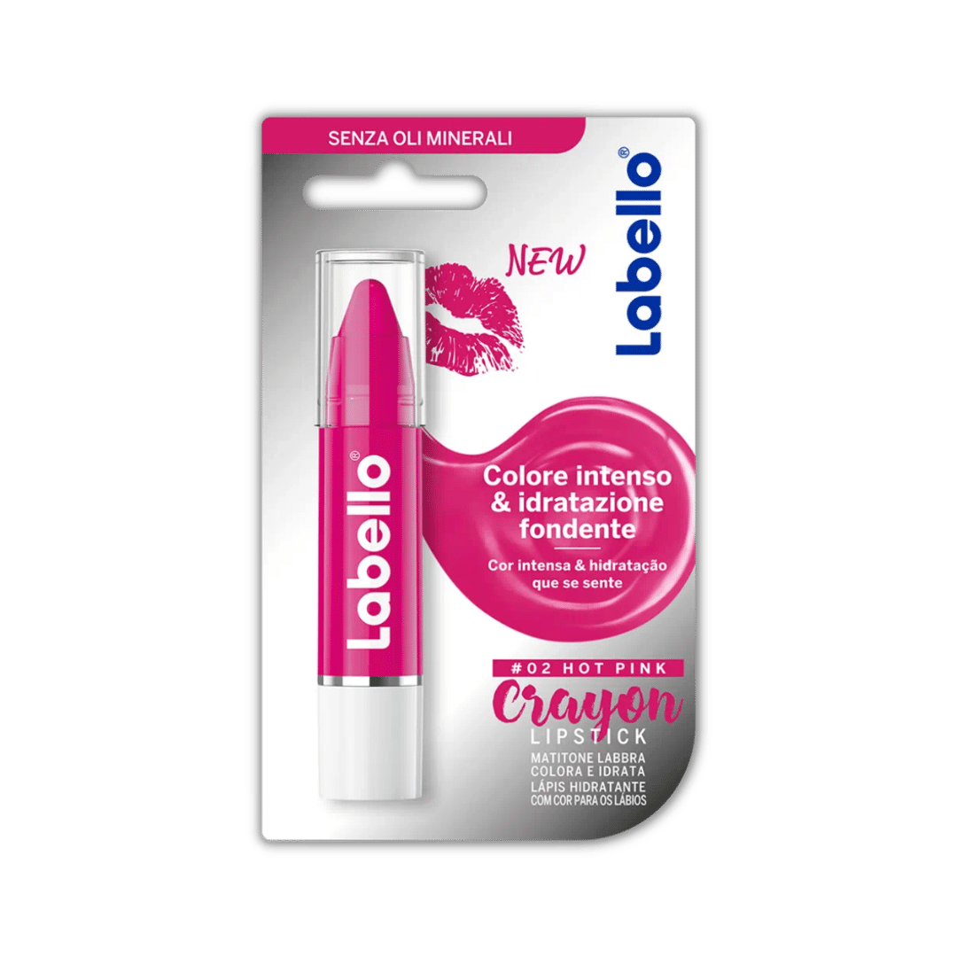 CRAYON LIPSTICK HOT PINK- Matitone labbra idratante color Rosa intenso