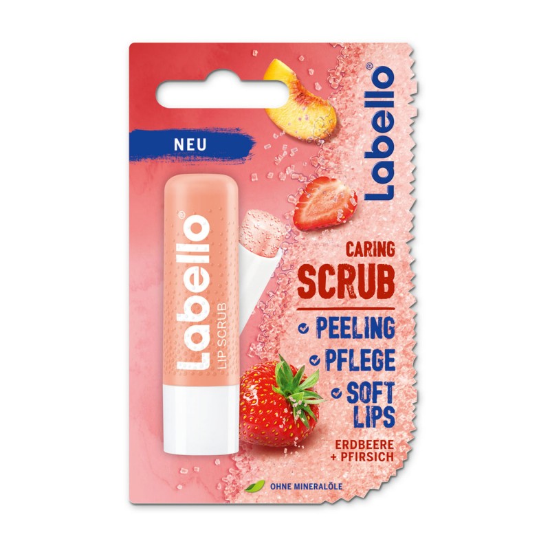 CARING SCRUB - Balsamo labbra esfoliante Pesca + Fragola